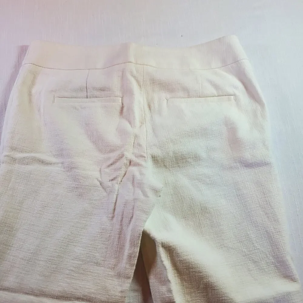Ann Taylor LOFT Womens Size 2P Marisa Cropped Pants Off White Cream Stretch